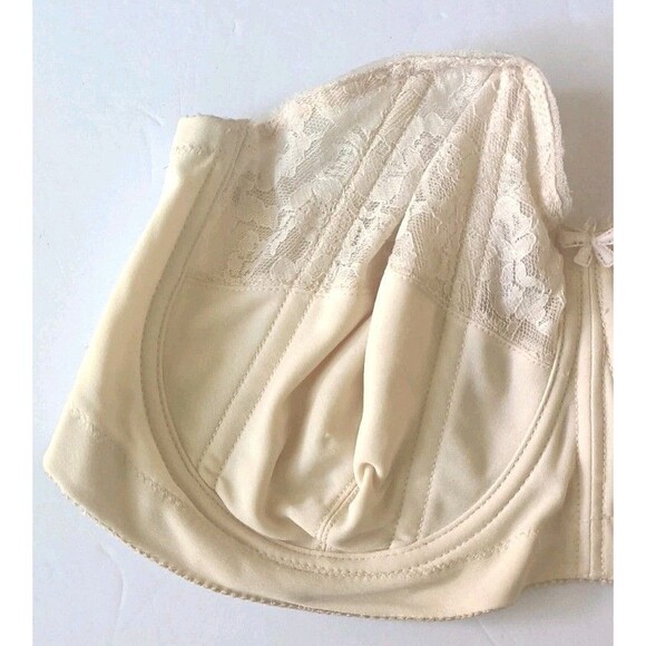 Goddess Lace Strapless Bra Underwire Size 40DD Beige Style #389 Vintage Boning - Picture 7 of 8